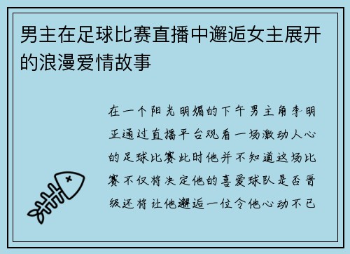 男主在足球比赛直播中邂逅女主展开的浪漫爱情故事